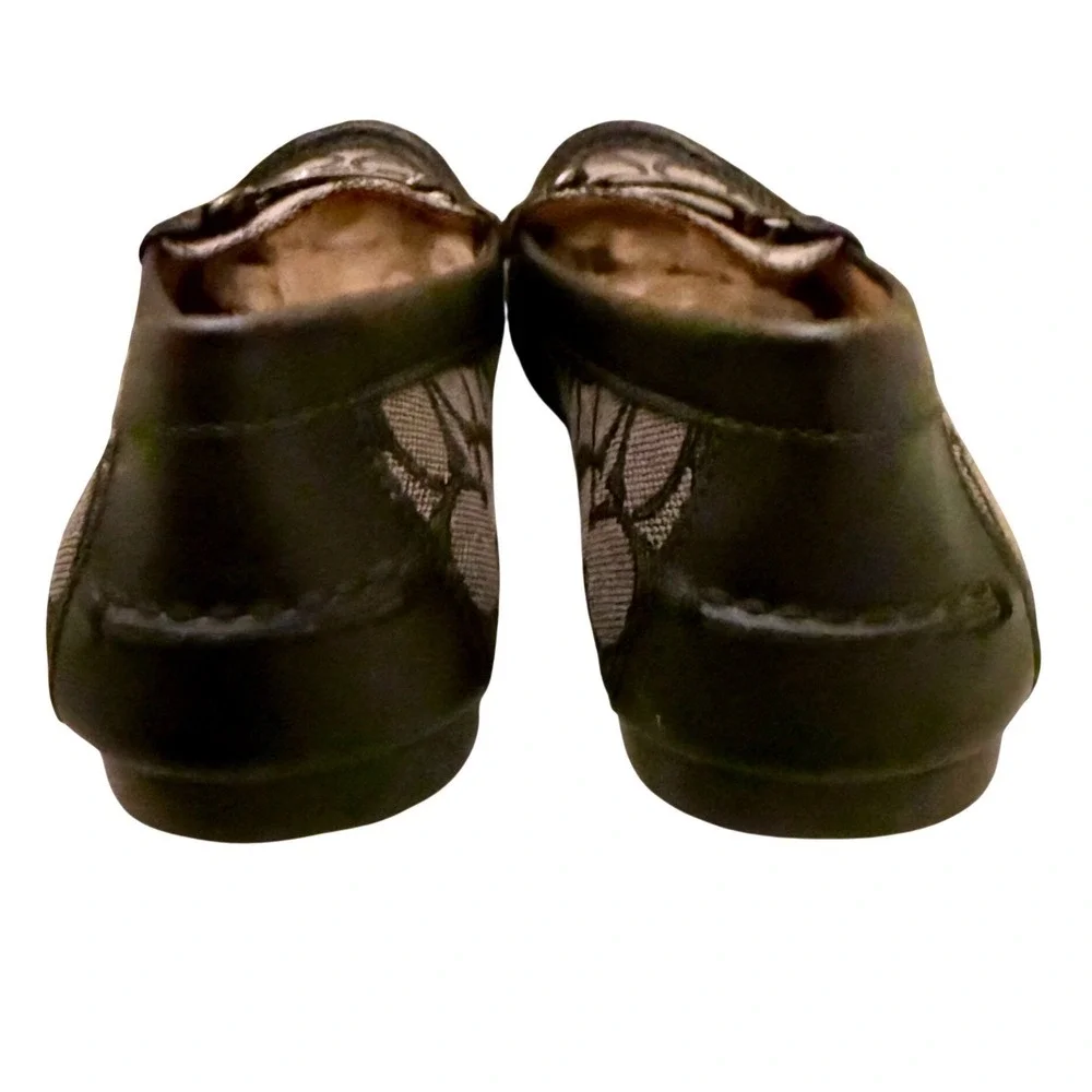 Coach Olive Signature C Monogram Loafers Brown Canvas‎ Driving Shoes Womens 6.5B